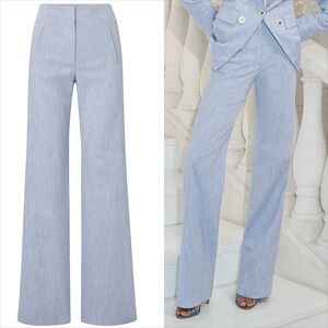 Veronica beard Jude blue metallic detail linen blend pants brand new tags. BNWT